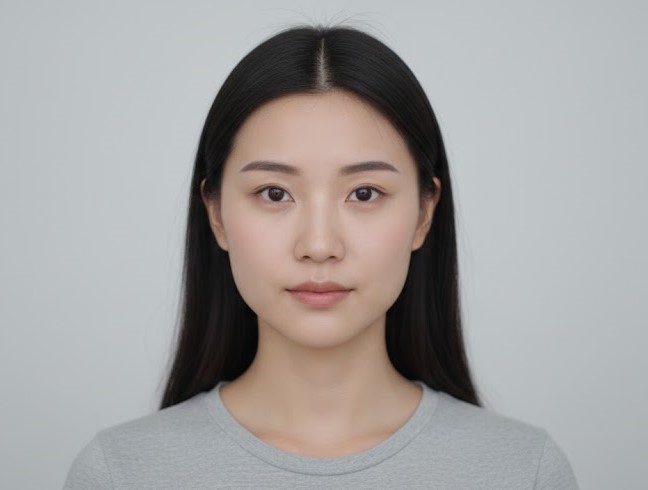 拍摄示例：正面素颜照